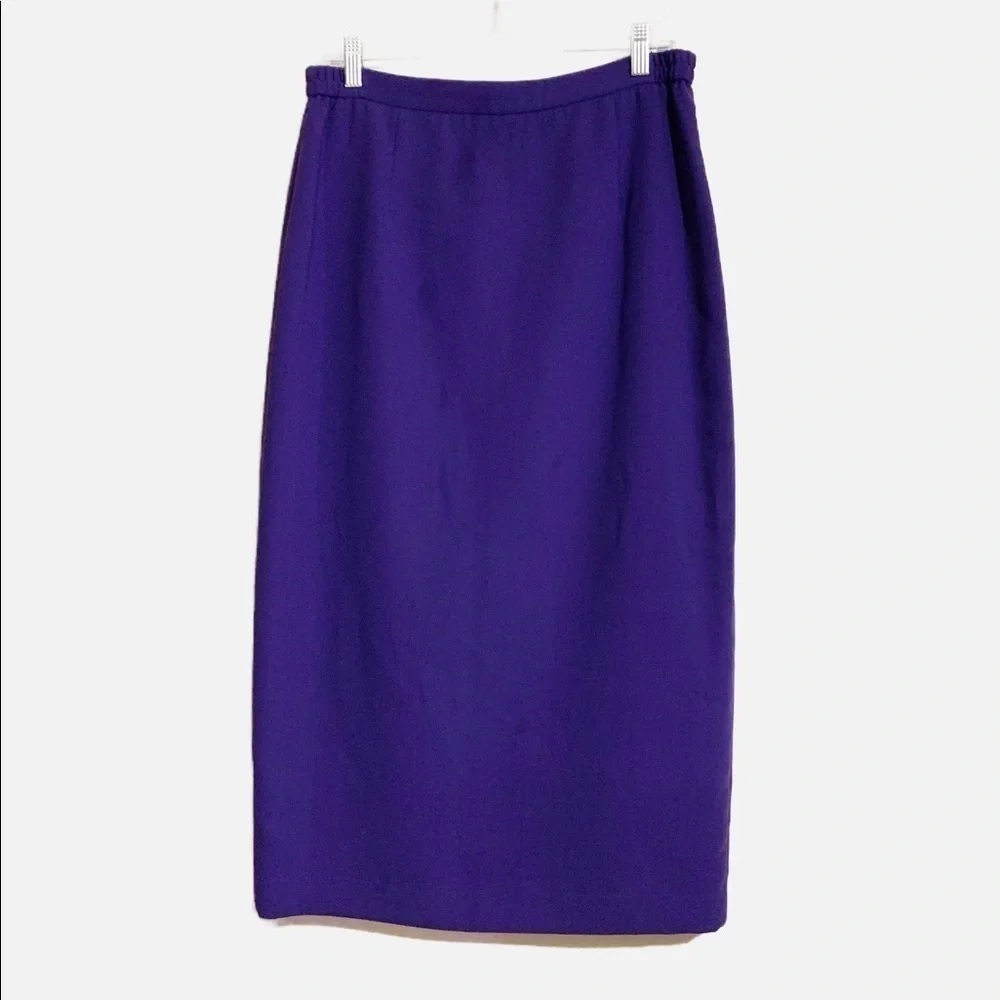 Career Dressy Lined Pencil Straight Ankle Length Maxi Skirt Purple Plum size 10